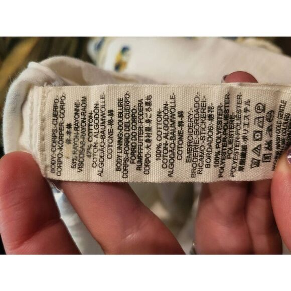 Free People Romper Women's 6 Ivory Margarita Embroidered Boho Summer Sleeveless - Picture 5 of 5